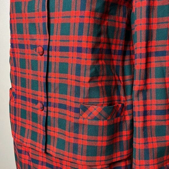 Vintage Clayton Tailors Plaid Wool Blazer Skirt Set - Picture 4 of 16